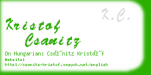 kristof csanitz business card